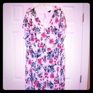 Torrid floral, faux wrap maxi dress